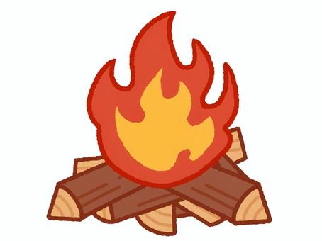 焚き火 焚き火 焚き火,薪,キャンプのイラスト素材