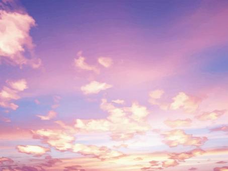 夕焼けの空 夕焼け,夕焼け空,夕陽,夕方,夕日,茜空,オレンジ空,ピンク空,空,夕暮れのイラスト素材