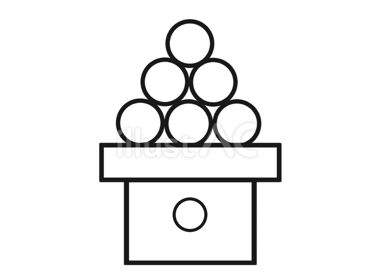 白黒の月見団子の線画イラスト 食べ物,お菓子,月見団子のイラスト素材