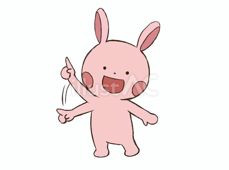 複数指差すウサギ ウサギ,複数,指差すのイラスト素材