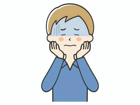 ショックを受ける白人男性