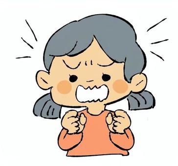 不満を訴える女の子 女の子,上半身,癇癪,怒る,怒鳴る,わめく,奇声,叫ぶ,訴える,キレるのイラスト素材