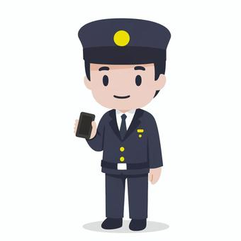 スマホを見せる警察官 警察官,スマホ,見せる,説明,信頼,コミュニケーション,協力,公務員,制服,現場のイラスト素材
