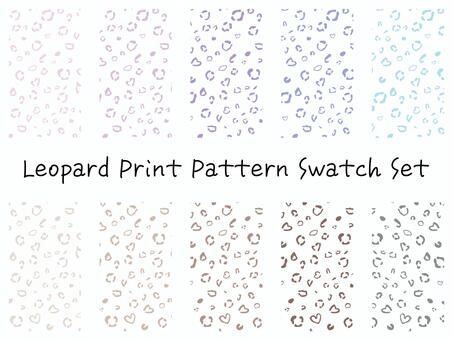 豹柄パターンスウォッチセット 豹柄,アニマル,背景,柄,豹,シームレス,ヒョウ柄,模様,レオパード,壁紙のイラスト素材