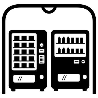 自販機コーナーを案内する標識 自動販売機,飲み物,食べ物,自販機,コーナー,軽食,ジュース,お茶,水,缶のイラスト素材