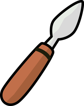 パレットナイフです。 パレットナイフ,シンプル,画材,絵具,油絵,アクリル,水彩,絵筆,アートツール,制作のイラスト素材