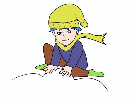 Illustration, consolidate, snow, man, 