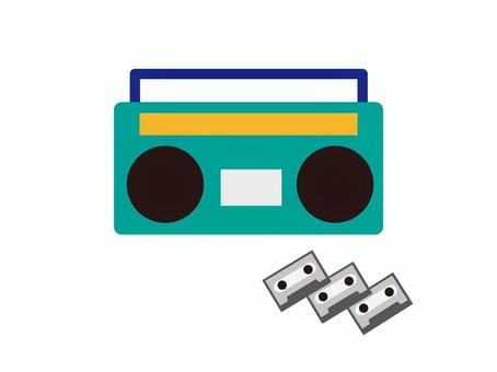 ラジカセとカセットテープ ラジカセとカセットテープ ラジカセ,カセットテープ,カセット,テープ,ラジオ,ステレオ,オーディオ,家電,音楽,ミュージックのイラスト素材