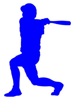 スポーツ　ソフトボール　シルエット　青 スポーツ,運動,ソフトボール,シルエット,シンプル,素材,人物のイラスト素材