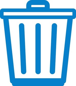 Illustration, garbage can, blue, outline, 