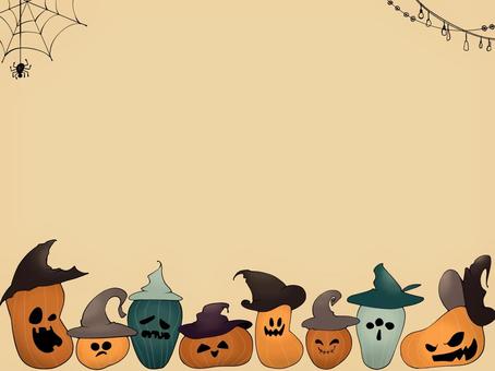 ８個かぼちゃ背景 ハロウィン,かぼちゃ,かわいい,手描き,背景,アイキャッチのイラスト素材