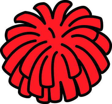 赤のボンボンです。 ボンボン,シンプル,応援,チア,スポーツ観戦,グッズ,フェスティバル,イベント,振る,リズムのイラスト素材