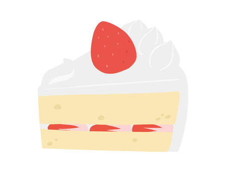 ショートケーキ いちご 主線なし ショートケーキ いちご 主線なし ケーキ,ショートケーキ,いちご,クリーム,スイーツ,洋菓子,食べ物,主線なし,イラスト素材,広告のイラスト素材