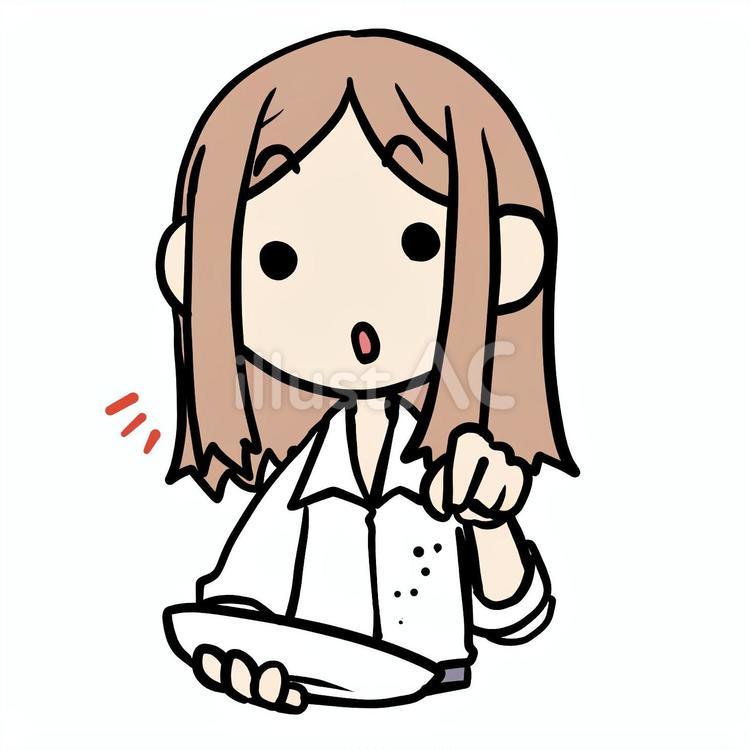 気づいて塩を振る女性 女性,塩,振るのイラスト素材