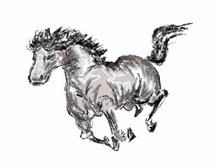 かける馬 馬,疾走,かっこいい,動物,筋肉質のイラスト素材