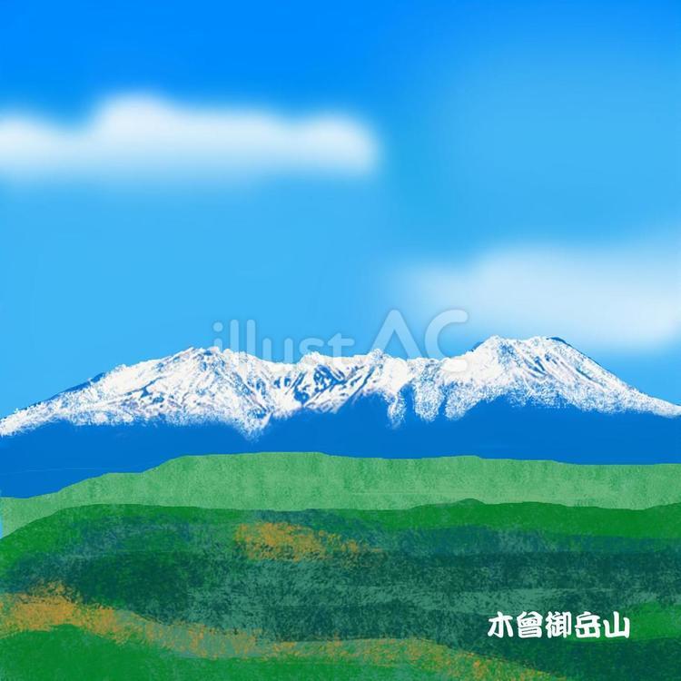 木曽の御嶽山 木曽,御嶽山,山のイラスト素材