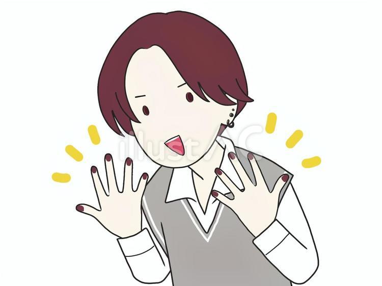 マニキュアした指を見せている男性 マニキュア,男性,男子のイラスト素材