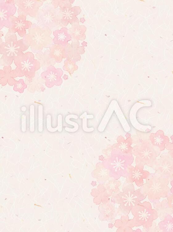背景（和紙＿桜02＿縦） 背景,和紙,桜のイラスト素材