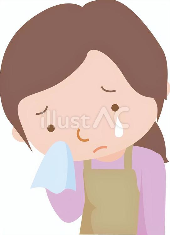 悲しむ母さん 悲しい,泣く,心配のイラスト素材