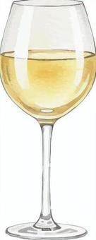 白ワインが入ったグラス ワイン,ワイングラス,グラス,白ワイン,飲み物,ガラス,お酒,アルコール,白,飲み会のイラスト素材