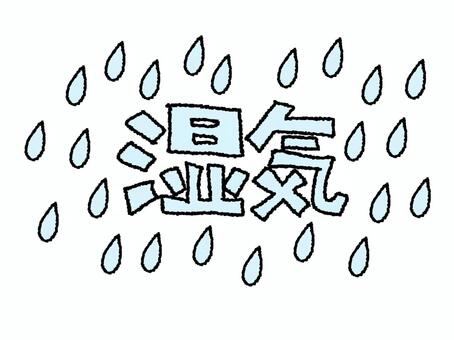 湿気 湿気,文字絵,フォント,pop調,手描き,挿絵,ワンポイント,素材,商用可,無料のイラスト素材