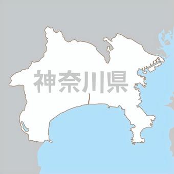 神奈川県　 神奈川県,都道府県,境界,輪郭,形,地図,海,薄い,文字のイラスト素材
