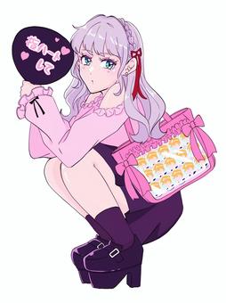推し活女子 推し活,女の子,痛バ,地雷系,ヘアメのイラスト素材