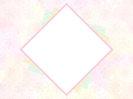 和柄の千代紙風背景（水彩花パターン） 和柄,年賀状,正月,ひな祭り,端午の節句,七五三,お祝い,パステルカラー,麻の葉,青海波のイラスト素材