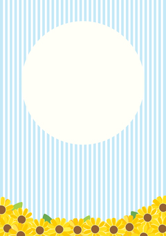 ひまわりの夏フレーム、水色のストライプ ひまわりの夏フレーム、水色のストライプ ひまわり,夏,木目,背景,フレーム,向日葵,花,ヒマワリ,枠,飾り枠のイラスト素材
