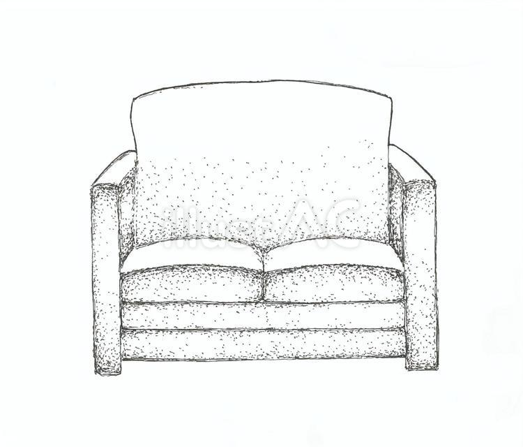 フリーハンドで描いたソファのイラスト ソファ,インテリア,無地のイラスト素材