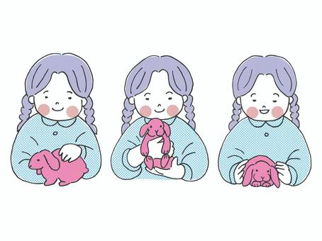 Illustration, rabbit, owner, keep, 