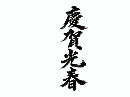 慶賀光春 慶賀光春,年賀状,筆文字,手書き,見出し,チラシ,広告,墨,書道,年賀のイラスト素材