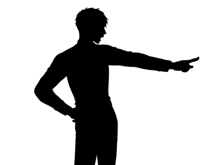 Illustration, male, finger pointing, silhouette, 