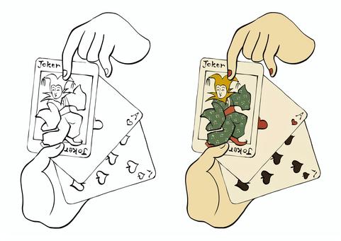 old lady, old lady, playing cards, mackerel, joker,