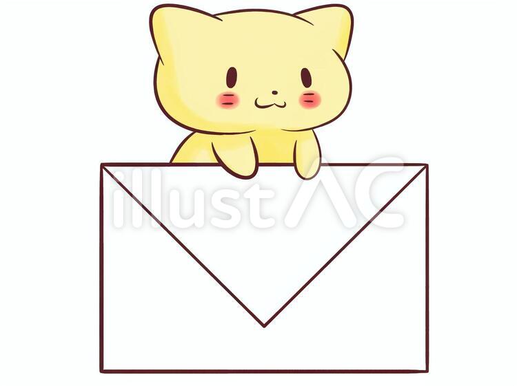 猫とメール 猫,動物,メールのイラスト素材