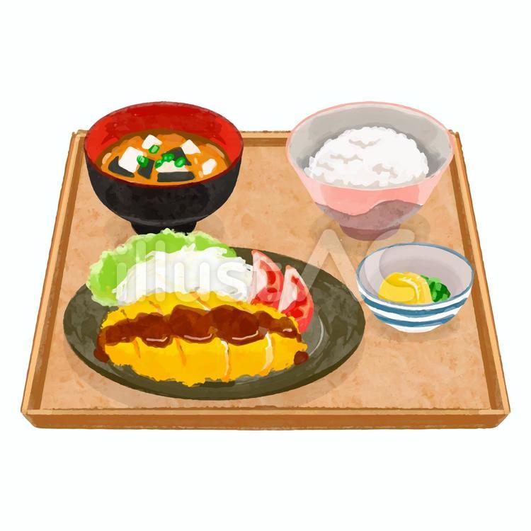 ご飯もの　とんかつ定食2 豚カツ,定食,ご飯のイラスト素材