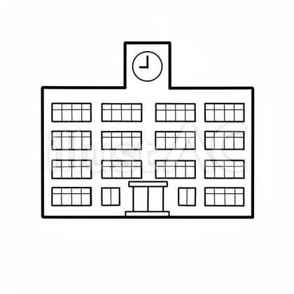 学校の建物(線画)