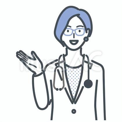 案内をする女性医師