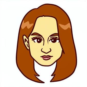 強そうな女性の頭部 強そう,女性,成人,人間,茶髪,つけまつげ,メイクのイラスト素材