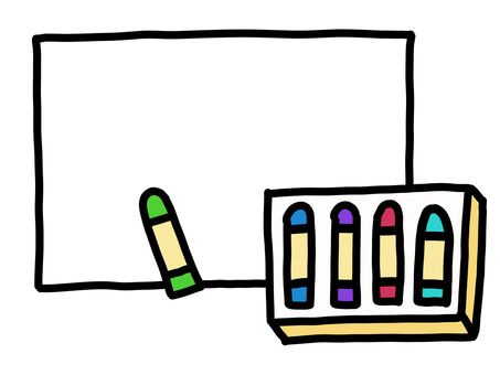 クレヨンと紙２ クレヨン,描く,文房具,図工,画材,遊び,紙,シンプルのイラスト素材