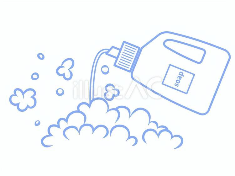 液体石鹸を注いだ時の泡立ち（水色） 石鹸,液体,洗剤のイラスト素材
