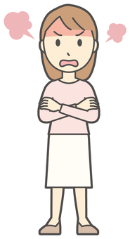  ロングヘア女性-440-全身