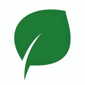 葉っぱマークC（深緑） 葉っぱ,葉,緑,シンプル,丸い,自然,植物,ナチュラル,爽やか,かわいいのイラスト素材