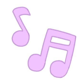 音符紫 音符,おんぷ,ゆるい,手描き,フリーハンド,デフォルメ,シンプル,かわいい,手書き,ラフのイラスト素材