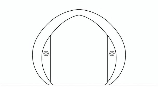 扉(線画)1_4 扉,引き戸,両開き,線画,開く,入口,出口,シンプルのイラスト素材