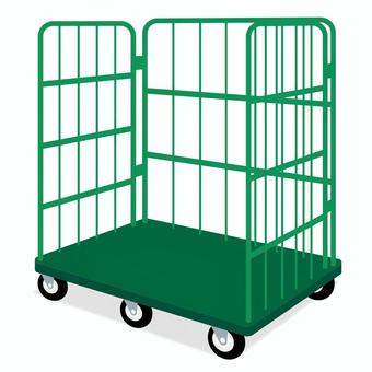 カゴ台車 カート グリーン カゴ台車 カート グリーン カゴ台車,カート,グリーン,運搬,運送,荷物,物流,配達,荷台,シンプルのイラスト素材