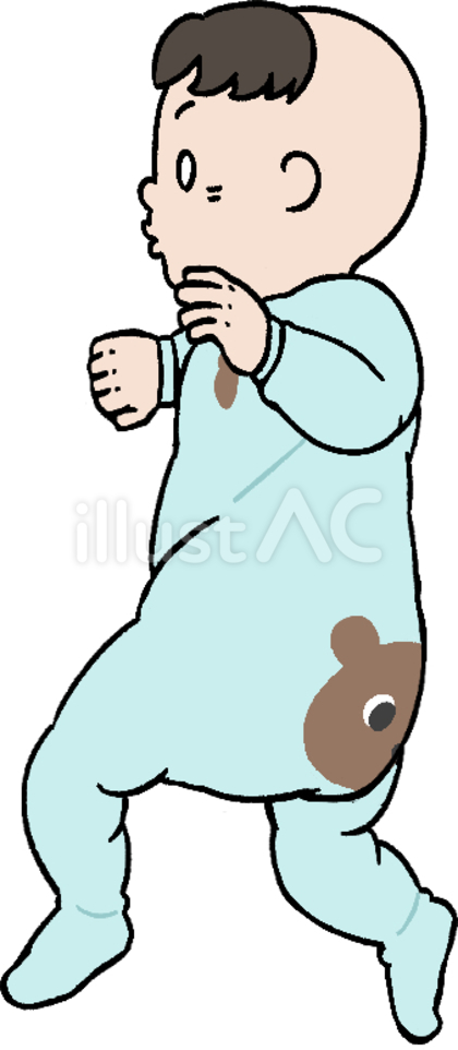 寝返りをする赤ちゃん