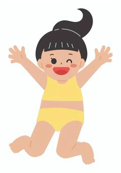 Illustration, bathing suits, a swimming pool, river play, 