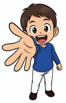 手を差し伸べる男の子