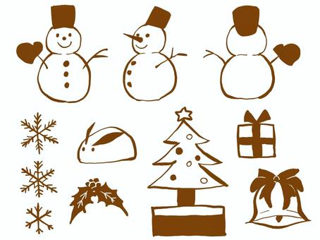 冬セット 冬セット 冬,雪だるま,雪のイラスト素材